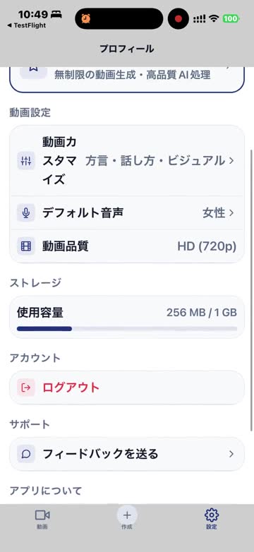 ステップ2: 動画設定をカスタマイズ